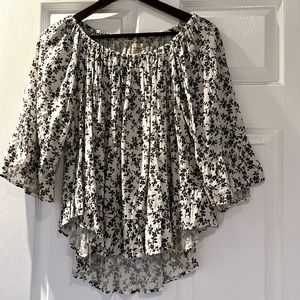 Medium White Floral Ralph Lauren Quarter Sleeve Top